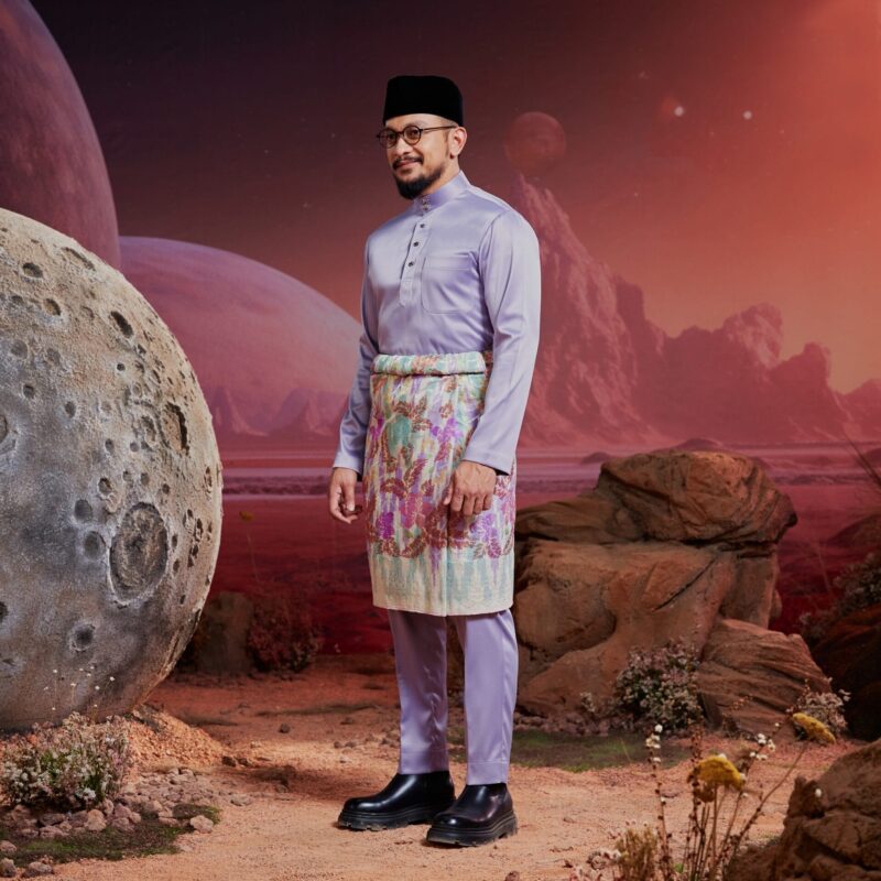 Baju Melayu Dewasa Slim Fit - Lilac