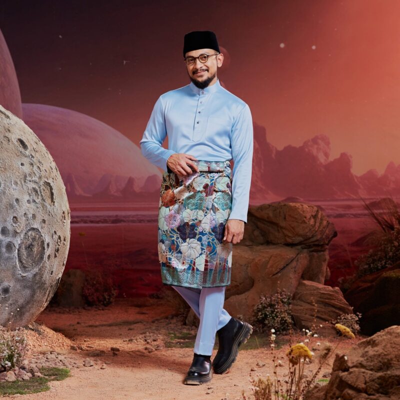 Baju Melayu Dewasa Slim Fit - Baby Blue