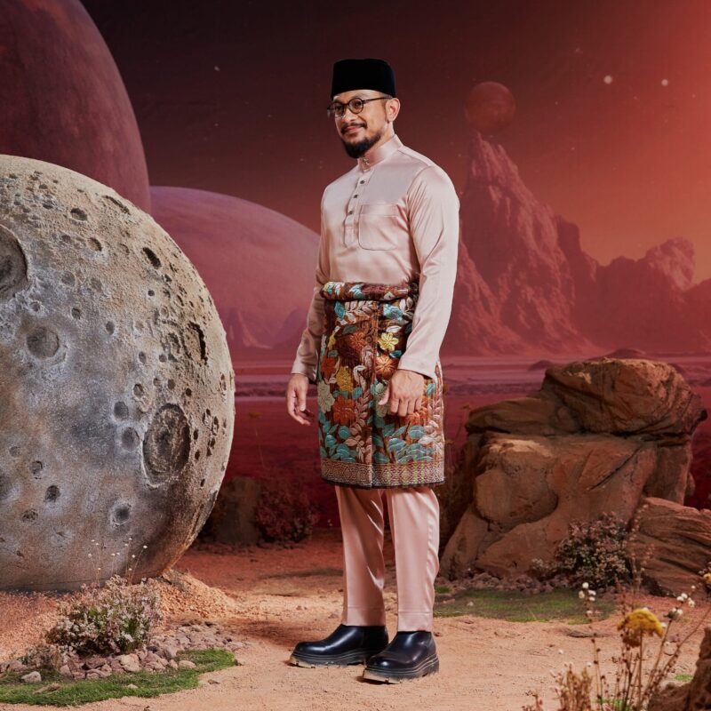 Baju Melayu Dewasa Slim Fit - Nude