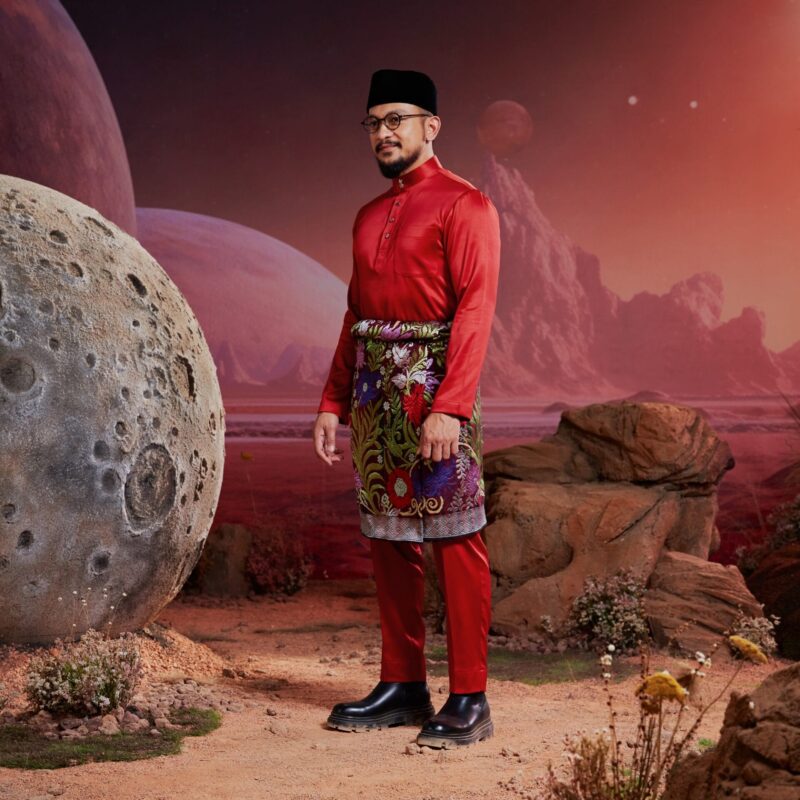 Baju Melayu Dewasa Slim Fit - Scarlet Red
