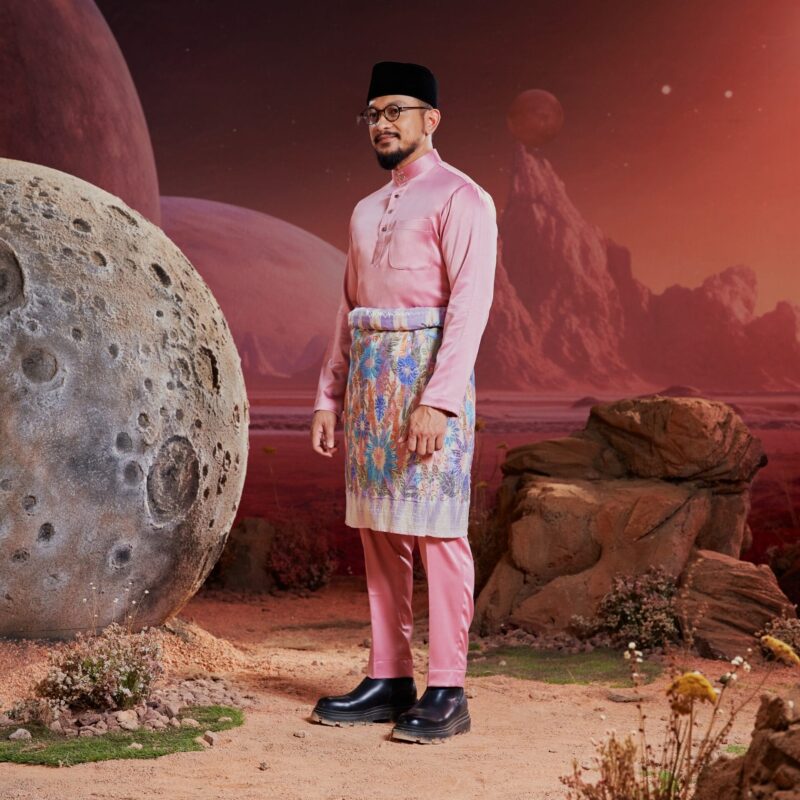 Baju Melayu Dewasa Slim Fit - Rose Pink