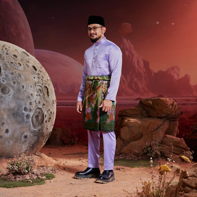 Baju Melayu Dewasa Slim Fit - Periwinkle