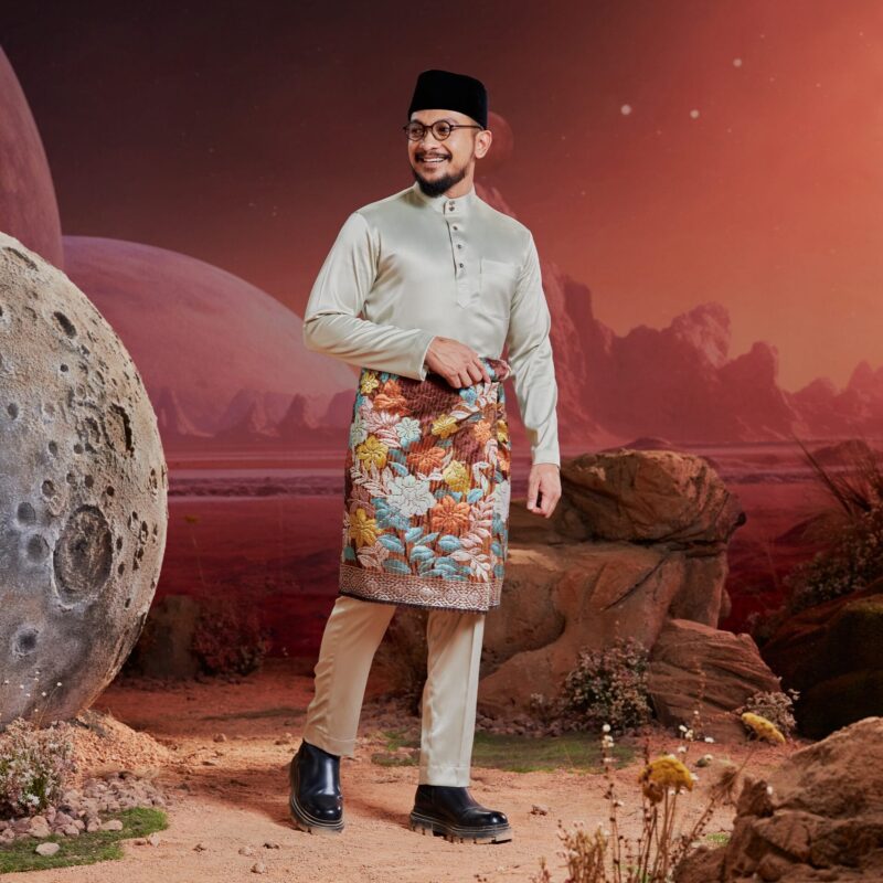 Baju Melayu Dewasa Slim Fit - Champagne