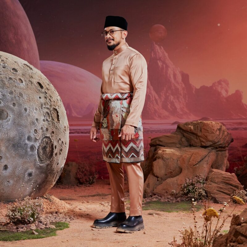 Baju Melayu Dewasa Slim Fit - Mocha