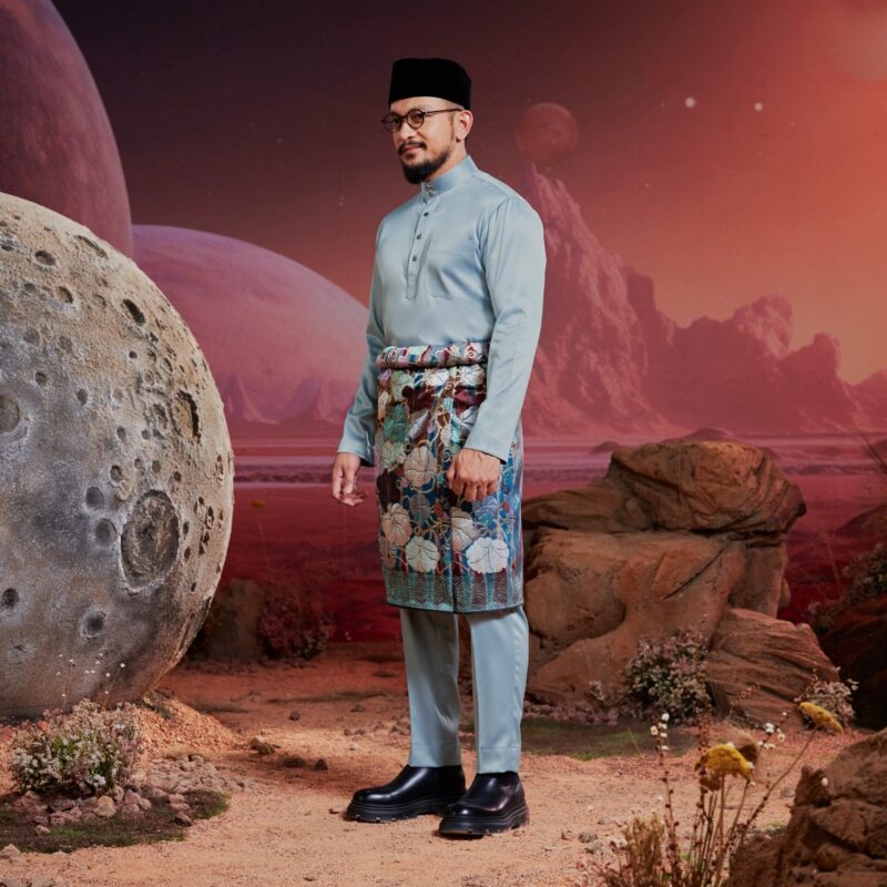 Baju Melayu Dewasa Slim Fit - Powder Blue