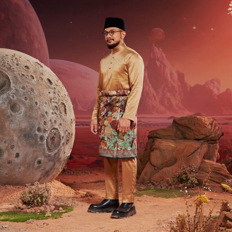 Baju Melayu Dewasa Slim Fit - Golden Brown