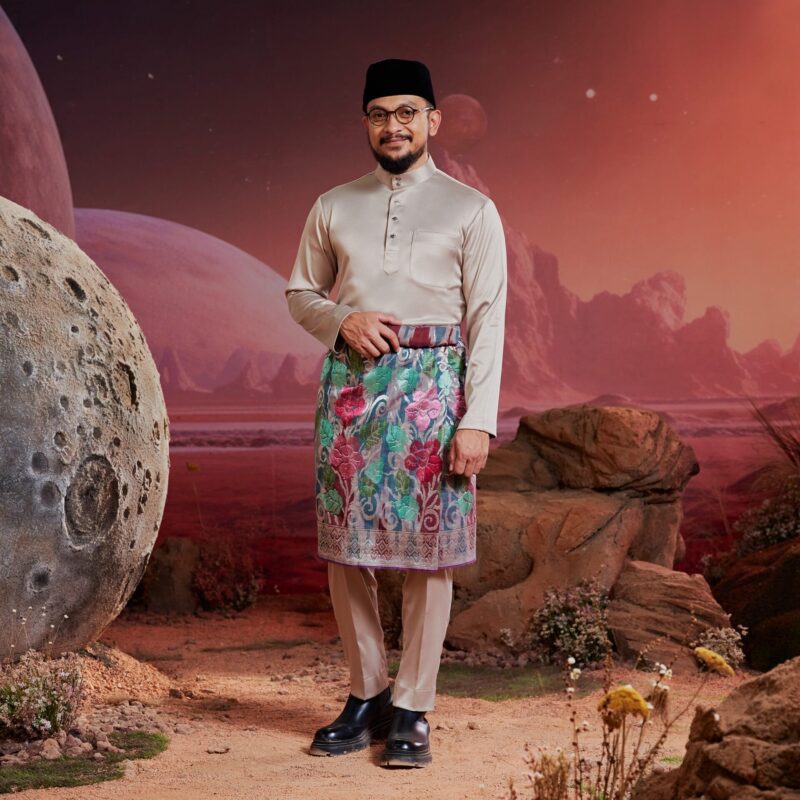 Baju Melayu Dewasa Slim Fit - Ash Brown