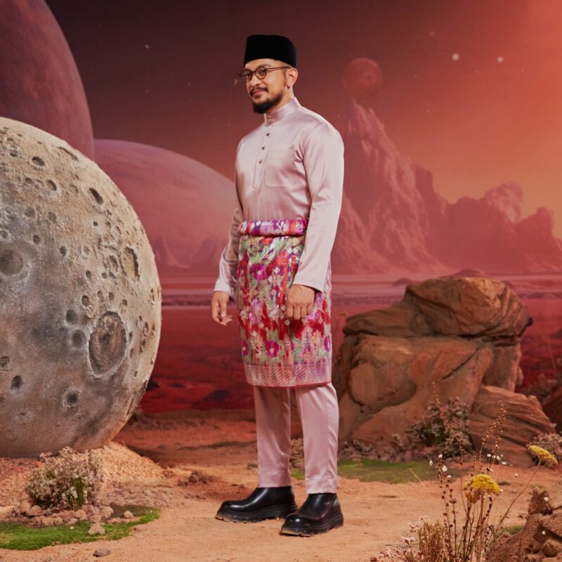 Baju Melayu Dewasa Slim Fit - Thistle Purple