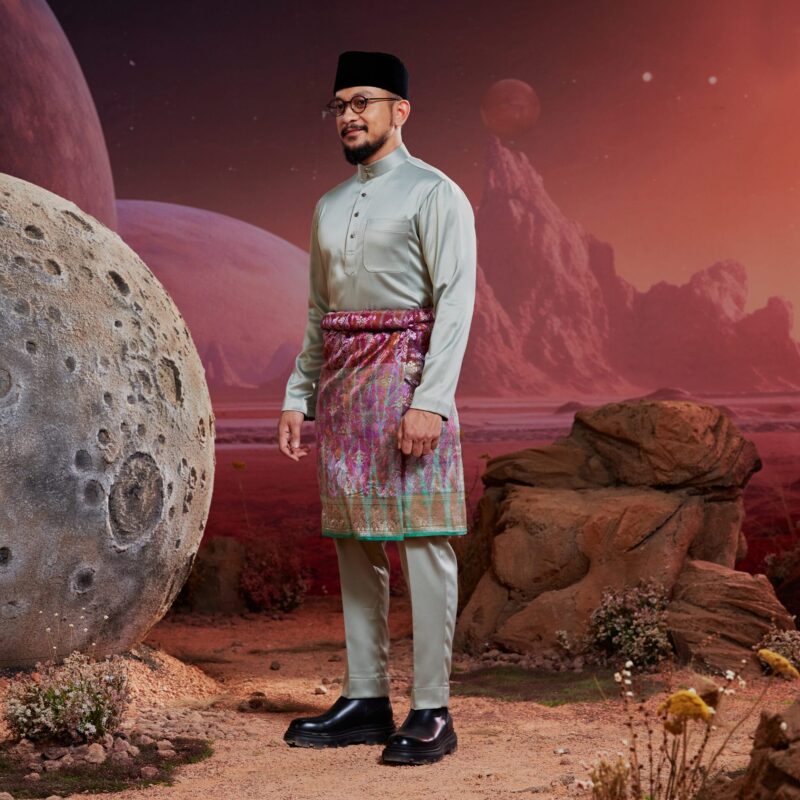 Baju Melayu Dewasa Slim Fit - Laurel Green