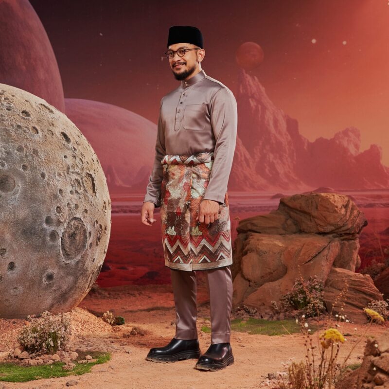 Baju Melayu Dewasa Slim Fit - Walnut