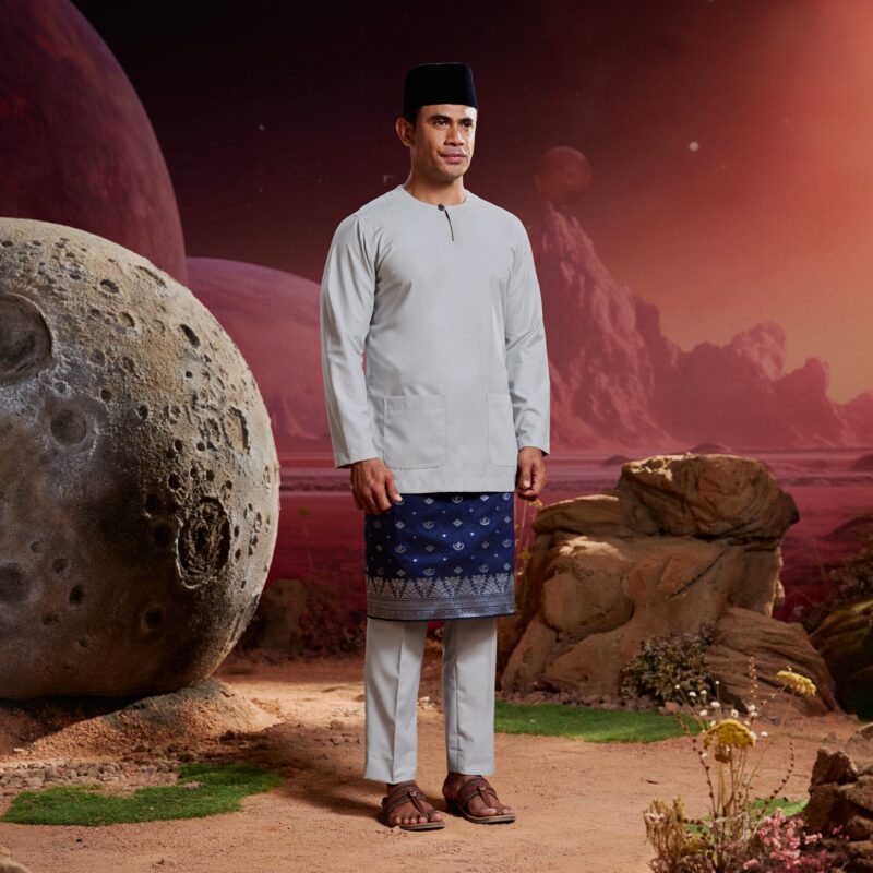 Baju Melayu Teluk Belanga - Light Grey