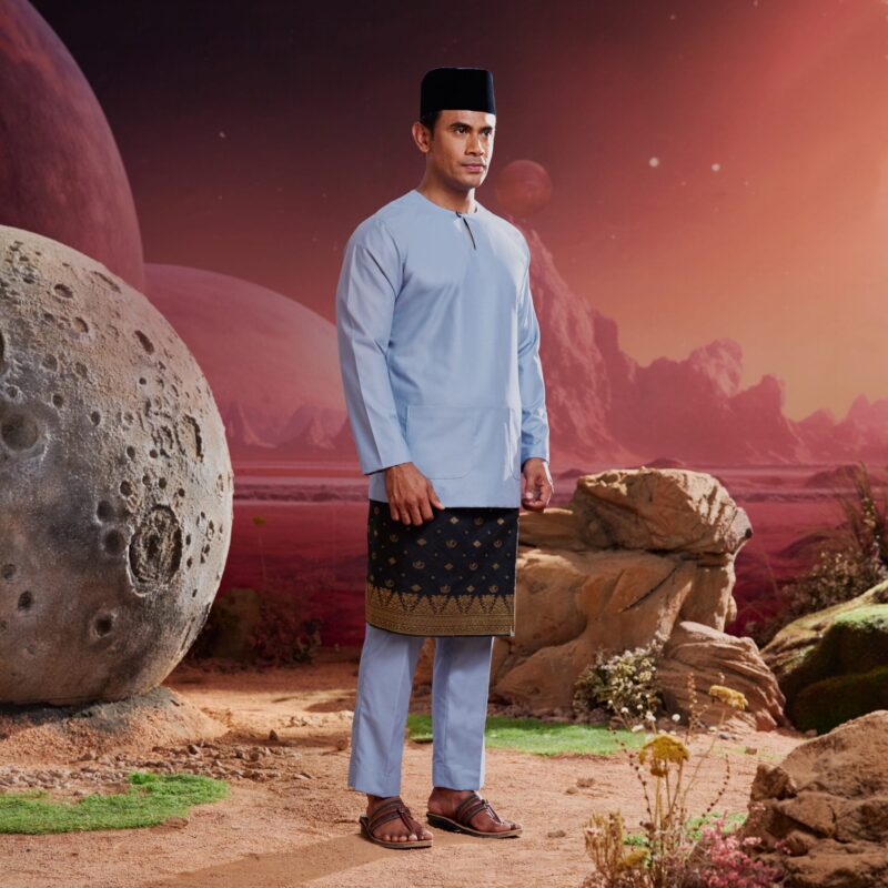 Baju Melayu Teluk Belanga - Moody Blue