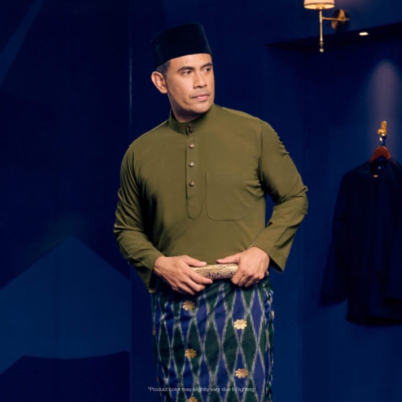 Baju Melayu Traditional Fit - Army Green