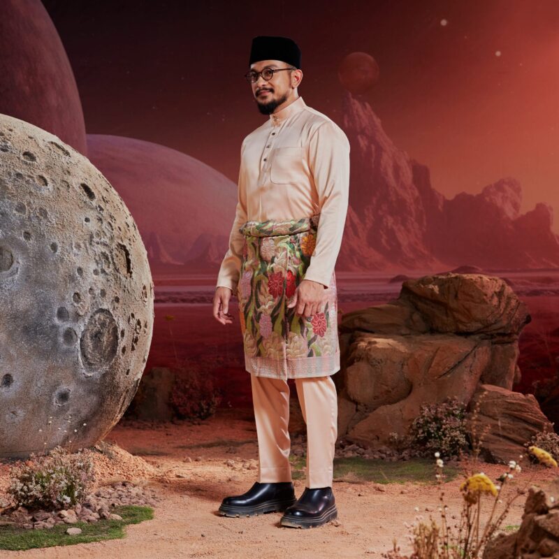 Baju Melayu Dewasa Plus Size - Orange Peach